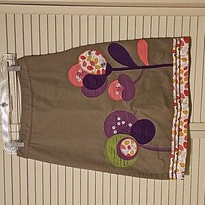 Boden Floral Applique A-Line Skirt Size 4 Long/Tall